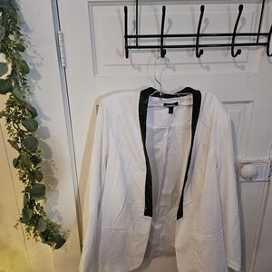 Express White Blazer with Black Accents